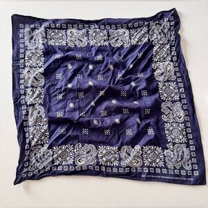 Classic Paisley Bandana Scarf - Navy & White